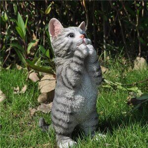 Cat Figurines Outdoor Statue Garden Decor, Cat Statue Garden Statues